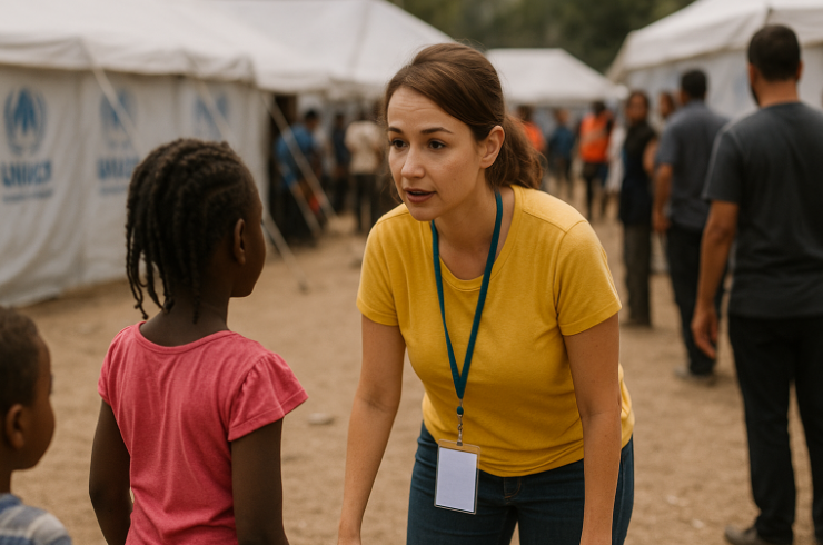 Milana Vayntrub philanthropy humanitarian work helping refugees 2025